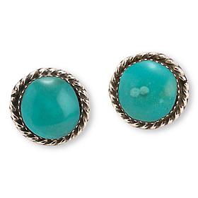 Chaco Canyon Campitos Turquoise Round Stud Earrings