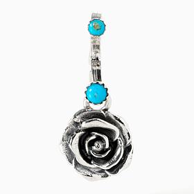 Chaco Canyon Campitos Turquoise Sterling Silver Rose Charm