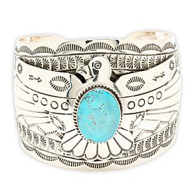 Chaco Canyon Kingman Turquoise Thunderbird Cuff Bracelet