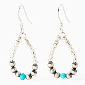 Chaco Canyon Mini Beaded Sleeping Beauty Turquoise Earrings