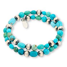 Chaco Canyon Sleeping Beauty Turquoise Bead 11" Coil Bracelet