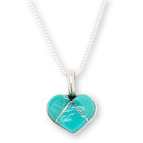 Chaco Canyon Sleeping Beauty Turquoise Heart Pendant with Chain