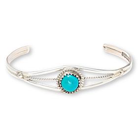 Chaco Canyon Sleeping Beauty Turquoise Sterling Silver Child Cuff