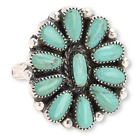 Chaco Canyon Sterling Silver Campitos Turquoise Cluster Ring