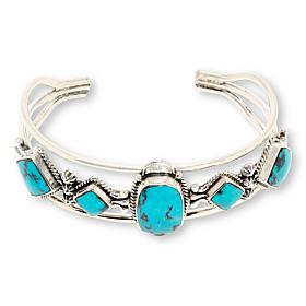 Chaco Canyon Sterling Silver Campitos Turquoise Cuff Bracelet