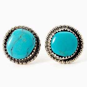 Chaco Canyon Sterling Silver Kingman Turquoise Stud Earrings