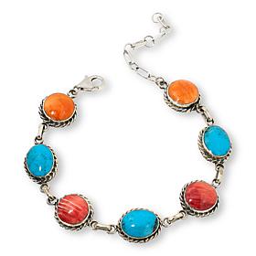 Chaco Canyon Sterling Silver Multi-Station Gemstone Bracelet 