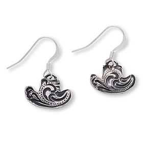 Chaco Canyon Sterling Silver Stamped Cowboy Hat Drop Earrings