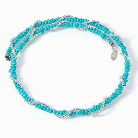 Chaco Canyon Turquoise & Pearl Twist Choker Necklace