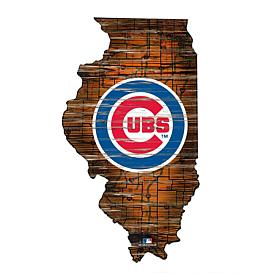 Chicago Cubs 24" Distressed State w/ Logo 