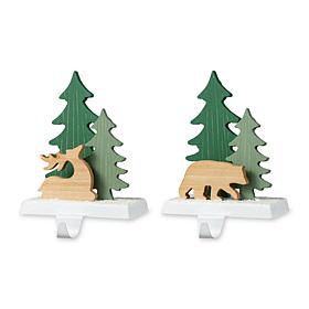 Christmas Reindeer and Bear Stocking Holder - Set of 2