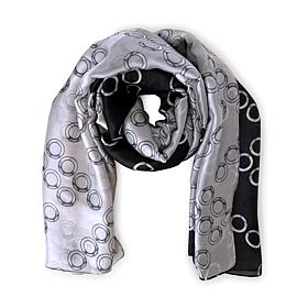 Circle Print Faux Silk Scarf by Youzey