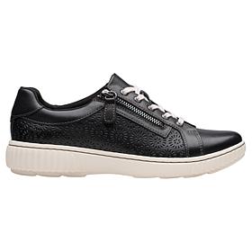 Clarks Collection Caroline Rio Laser-Cut Leather Lace-Up Sneaker