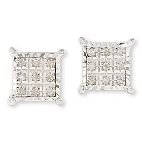 Colleen Lopez 1/10ctw White Diamond Pavé Square Stud Earrings