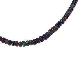 Colleen Lopez 18" Ethiopian Black Opal Necklace w/Black Diamond Clasp