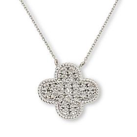 Colleen Lopez 1/8ctw Diamond Pavé Fleur Pendant Necklace