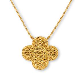 Colleen Lopez 1/8ctw Diamond Pavé Fleur Pendant Necklace