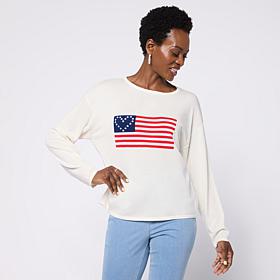 Colleen Lopez Americana Flag or Star Motif Sweater