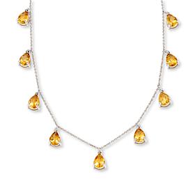Colleen Lopez Cable-Chain Necklace with Pear-Shaped Citrine Drops