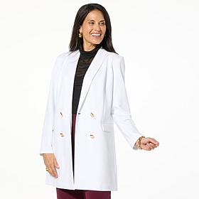Colleen Lopez Double Breasted Ponte Knit Blazer
