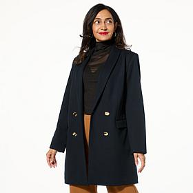 Colleen Lopez Double Breasted Ponte Knit Blazer