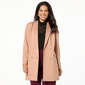 Colleen Lopez Double Breasted Ponte Knit Blazer