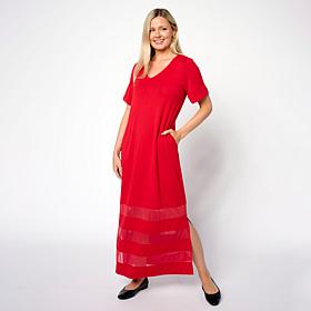 Colleen Lopez EveryWear Mesh Insert Maxi Dress