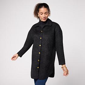 Colleen Lopez Faux Suede Soutache Duster
