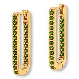 Colleen Lopez Gemstone Inside-Outside Rectangular Hoop Earrings