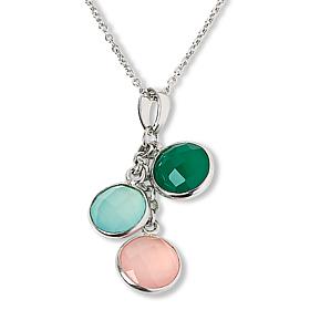 Colleen Lopez Green, Pink and Blue Chalcedony Charm Necklace