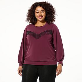 Colleen Lopez Knit Top with Fringe