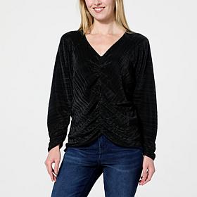 Colleen Lopez Long Sleeve Ruched Front Top 