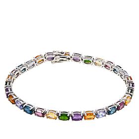 Colleen Lopez Multigemstone Sterling Silver Tennis Bracelet