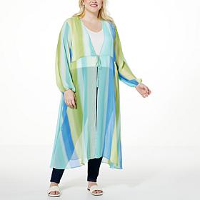 Colleen Lopez Ombre Woven Chiffon Duster 