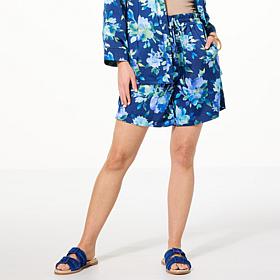 Colleen Lopez Printed Satin Pull-On Short