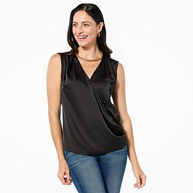 Colleen Lopez Satin Surplice Top