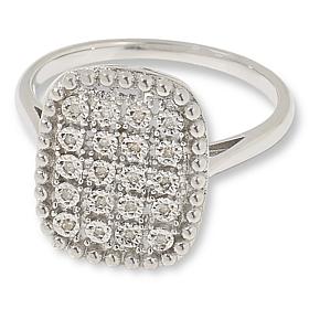 Colleen Lopez Sterling Silver 0.07ctw Diamond Rectangular Cluster Ring
