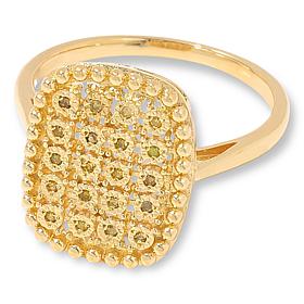 Colleen Lopez Sterling Silver 0.07ctw Diamond Rectangular Cluster Ring