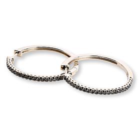 Colleen Lopez Sterling Silver 1/4ctw Diamond Hugger Hoop Earrings