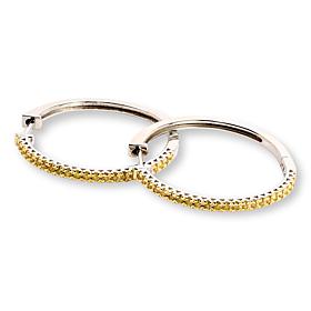 Colleen Lopez Sterling Silver 1/4ctw Diamond Hugger Hoop Earrings