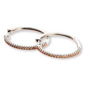 Colleen Lopez Sterling Silver 1/4ctw Diamond Hugger Hoop Earrings