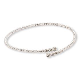 Colleen Lopez Sterling Silver Gemstone Bar Flexible Bangle Bracelet