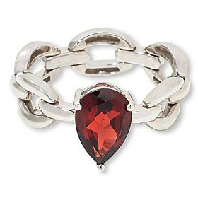 Colleen Lopez Sterling Silver Pear Cut Chain-Link Ring