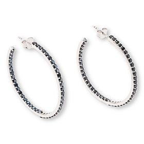 Colleen Lopez Sterling Silver Semi Precious Gemstone Hoop Earrings