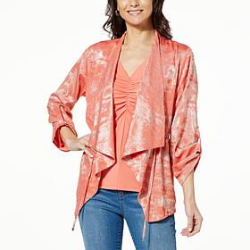 Colleen Lopez Woven Cascade Front Jacket