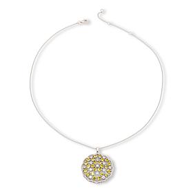 Colleen Lopez Yellow Sphene and White Zircon Pendant with Chain