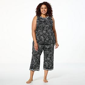 Comfort Code 2-piece Cotton-Blend Knit Tank Top & Cropped Pant Set