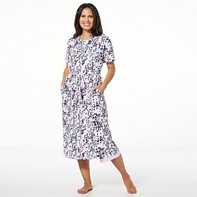 Comfort Code Peached Jersey Knit Belted Wrap Robe