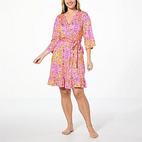 Comfort Code Soft & Light Wrap Robe with Ruffle Hem