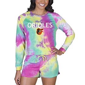 Concepts Sport MLB Velodrome Ladies LS Top and Short Set - Orioles 